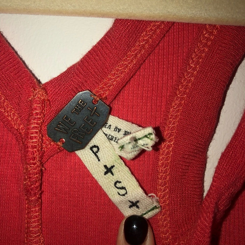 RED Free People Button Front Racerback Tank - Picture 3 of 5